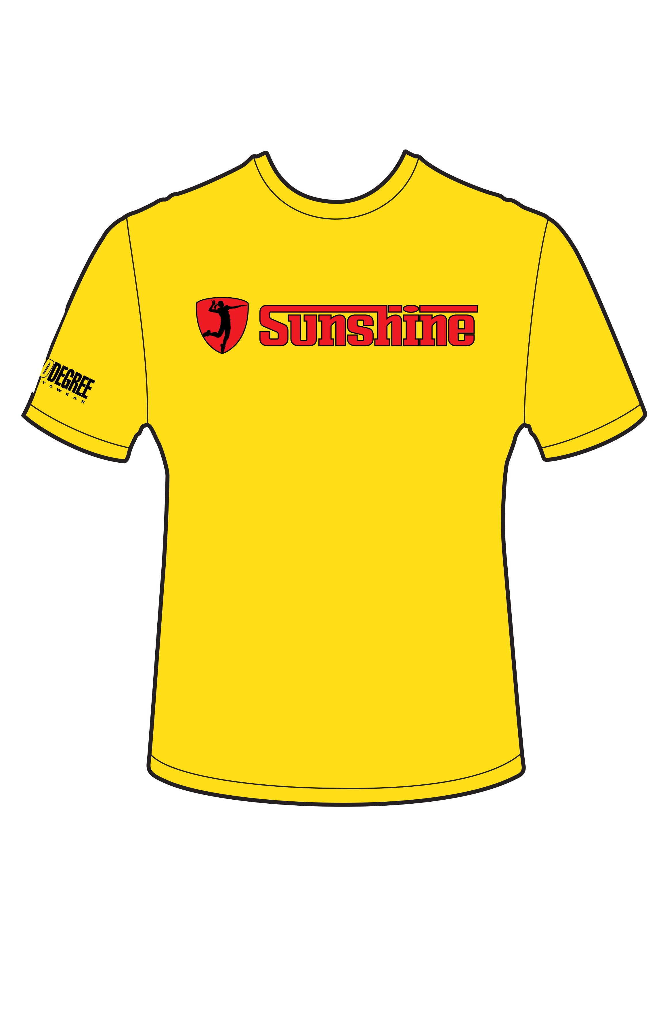 Yellow Sunshine TShirt 2025 Sunshine Volleyball Shop